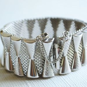 Silver tone cuff bracelet